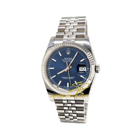 rolex date just acciaio oro quadrante blu|rolex datejust 36 prezzo.